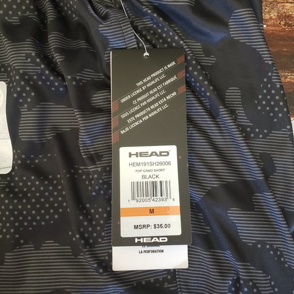 HEAD Men's Pop Camo Athletic Short - Black Camo - Picture 5 of 9